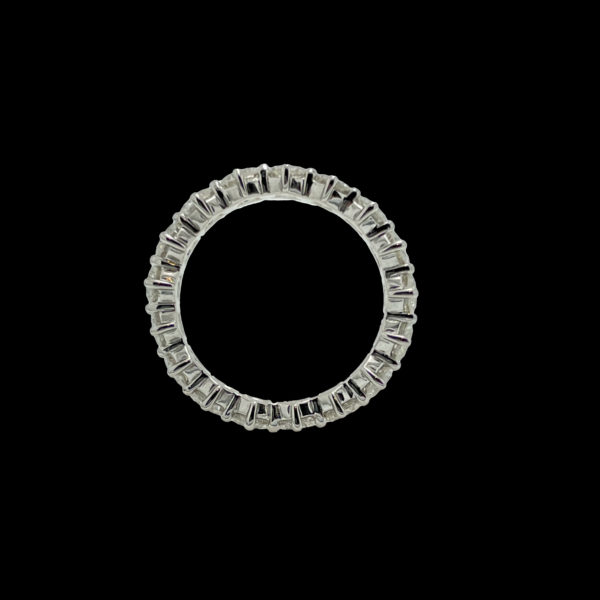 BAGUE TOUR COMPLET SERTIE DE 17 DIAMANTS 4 CARATS OR GRIS 18K TAILLE 54 – Image 5