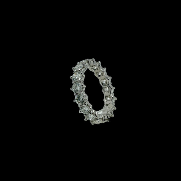 BAGUE TOUR COMPLET SERTIE DE 17 DIAMANTS 4 CARATS OR GRIS 18K TAILLE 54 – Image 6