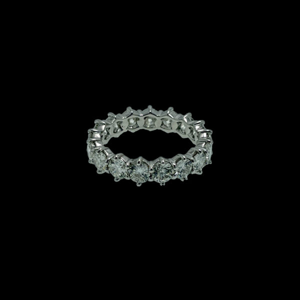 BAGUE TOUR COMPLET SERTIE DE 17 DIAMANTS 4 CARATS OR GRIS 18K TAILLE 54 – Image 11