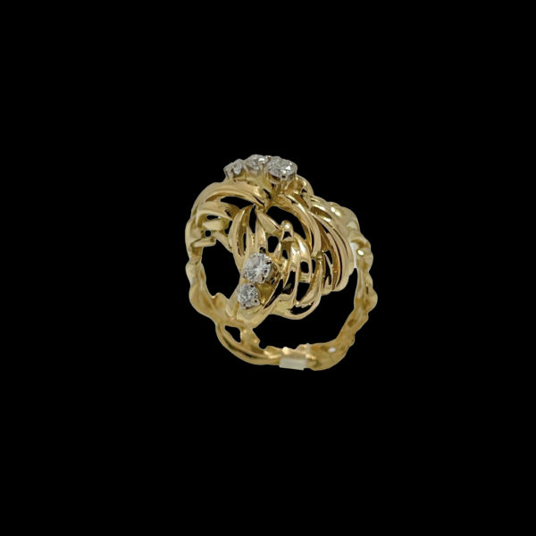 BAGUE GILBERT ALBERT DIAMANTS OR JAUNE 18K TAILLE 53