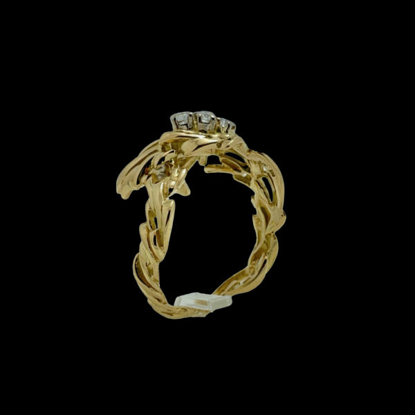 BAGUE GILBERT ALBERT DIAMANTS OR JAUNE 18K TAILLE 53 – Image 3