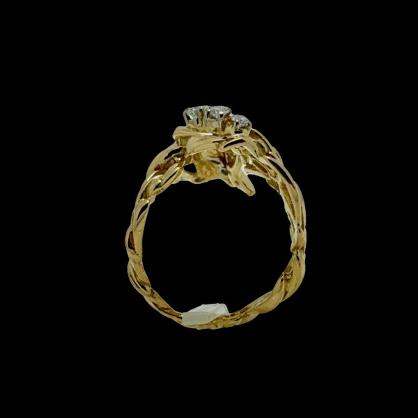 BAGUE GILBERT ALBERT DIAMANTS OR JAUNE 18K TAILLE 53 – Image 4