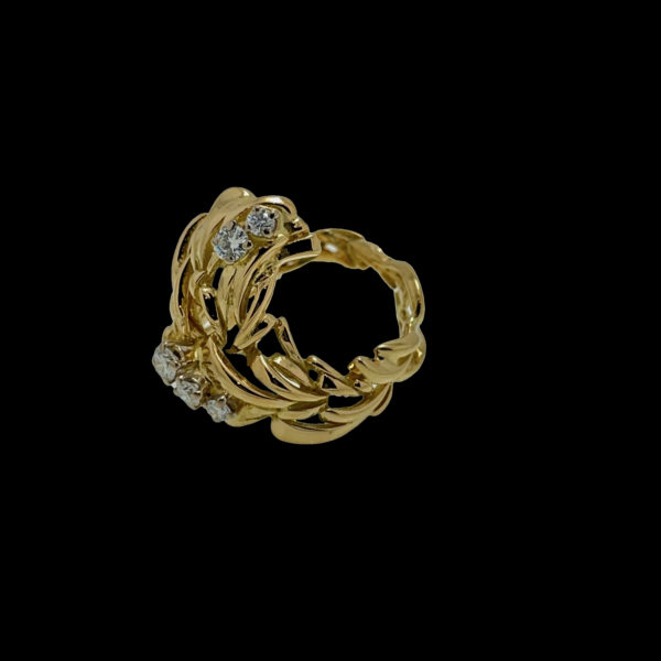 BAGUE GILBERT ALBERT DIAMANTS OR JAUNE 18K TAILLE 53 – Image 7