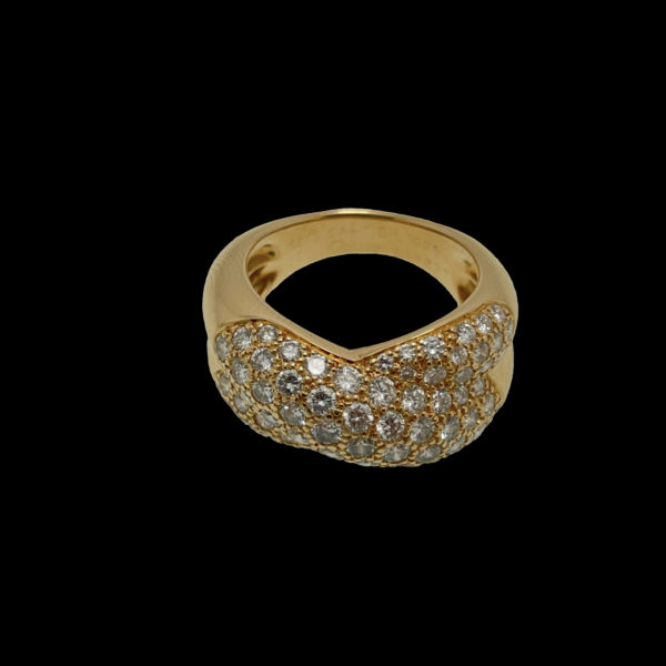 BAGUE CARTIER 1995 COLISEE DEUX ANNEAUX OR JAUNE 18K SERTIE DE 2 CARATS DE DIAMANTS TAILLE 51 – Image 5