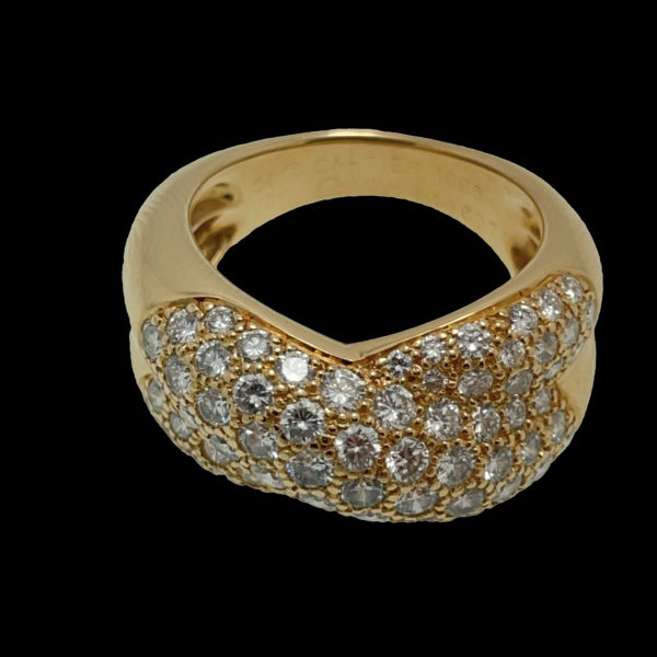 BAGUE CARTIER 1995 COLISEE DEUX ANNEAUX OR JAUNE 18K SERTIE DE 2 CARATS DE DIAMANTS TAILLE 51 – Image 6