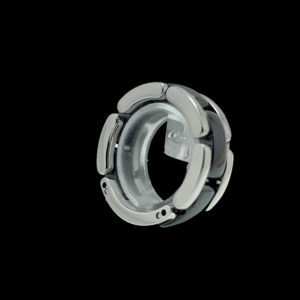 BAGUE CHANEL ULTRA OR GRIS 18K ET CERAMIQUE NOIR TAILLE 51