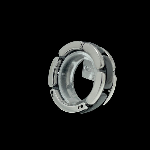 BAGUE CHANEL ULTRA OR GRIS 18K ET CERAMIQUE NOIR TAILLE 51