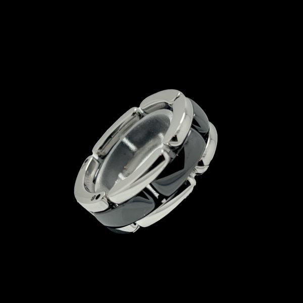 BAGUE CHANEL ULTRA OR GRIS 18K ET CERAMIQUE NOIR TAILLE 51 – Image 4