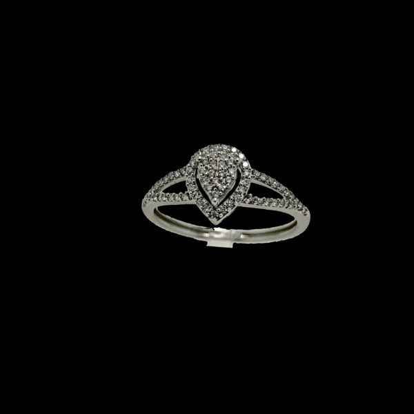 BAGUE OR GRIS 18K POIRE SERTIE DE 0,20CTS DIAMANTS TAILLE 51/52 – Image 7