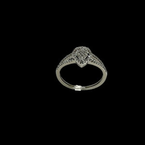 BAGUE OR GRIS 18K POIRE SERTIE DE 0,20CTS DIAMANTS TAILLE 51/52