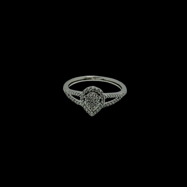 BAGUE OR GRIS 18K POIRE SERTIE DE 0,20CTS DIAMANTS TAILLE 51/52 – Image 4