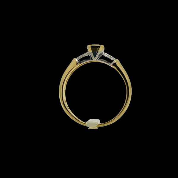 BAGUE OR JAUNE ET GRIS 18K EMERAUDE ET DIAMANTS TAILLE 58 – Image 5