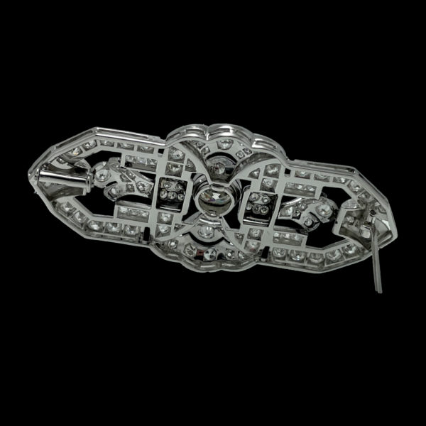 BROCHE ART DECO PLATINE 950 ET 113 DIAMANTS – Image 4
