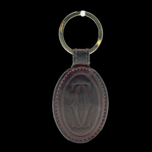 ACCESSOIRES PORTE-CLES CARTIER LOGO DOUBLE "C" CUIR BORDEAUX
