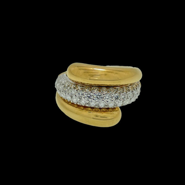 BAGUE ADLER CAMELEON DUO DE BAGUES INTERCHANGEABLES AVEC 6 BAGUES SERTIE DE PIERRES OR GRIS/JAUNE 18K – Image 9