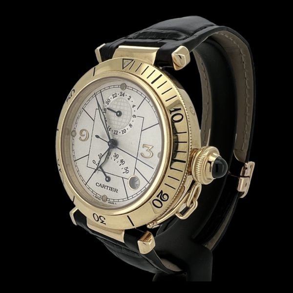 Cartier Pasha Dual Time Reserve de Marche OR Jaune 750 Ref: 2395 – Image 2