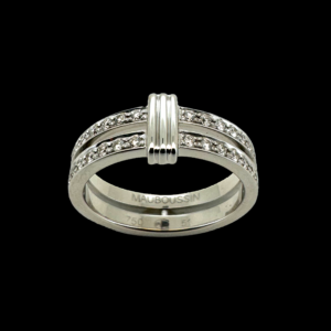 BAGUE MAUBOUSSIN ALLIANCE SUBTILE ETERNITÉ OR BLANC 750 ET DIAMANTS