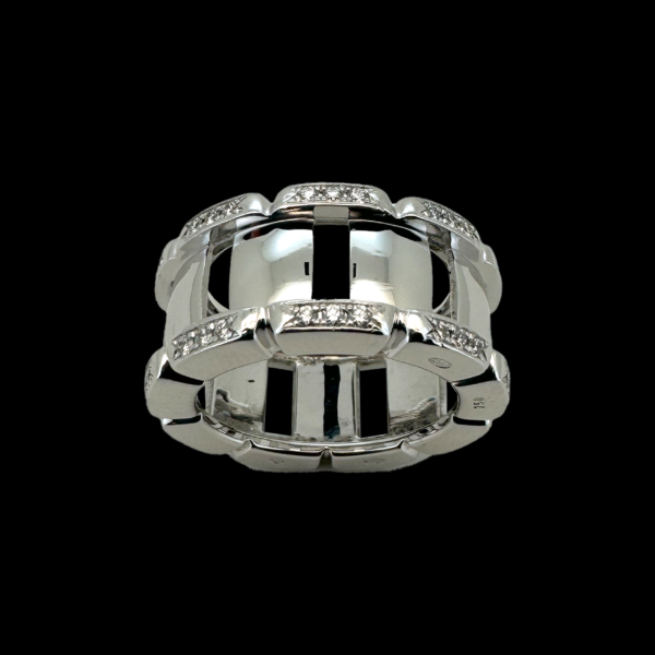 BAGUE PATEK PHILIPPE TWENTY 4 OR GRIS 750 SERTIE DE 54 DIAMANTS