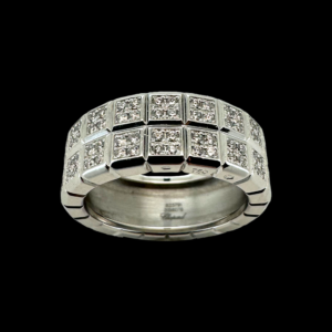 BAGUE CHOPARD ICE CUBE EN OR GRIS 750 SERTIE DE 152 DIAMANTS
