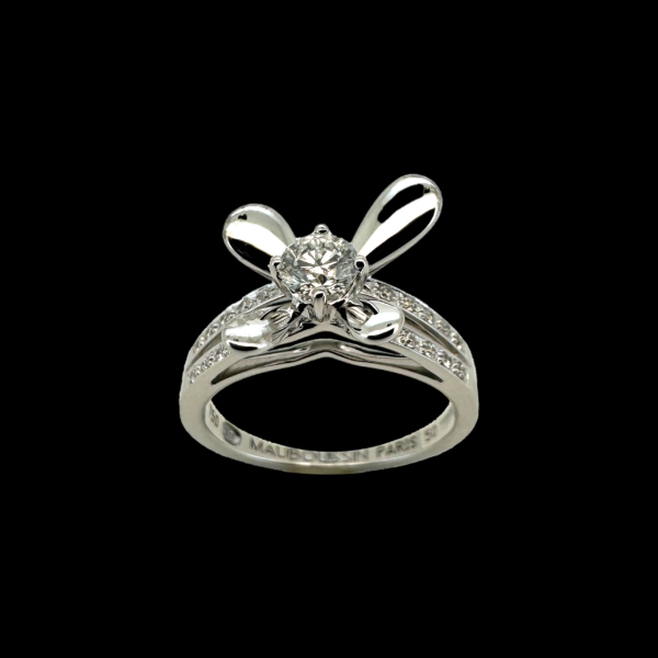 BAGUE MAUBOUSSIN MOI AIMER TOI OR GRIS 750 ET DIAMANTS