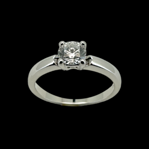 BAGUE SOLITAIRE CARL BUCHERER ALLURE OR GRIS 750 ET DIAMANT DE 0,42 CT.