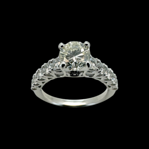 BAGUE SOLITAIRE GAHLAN OR BLANC 750 SERTIE DIAMANT 0,96 Carats