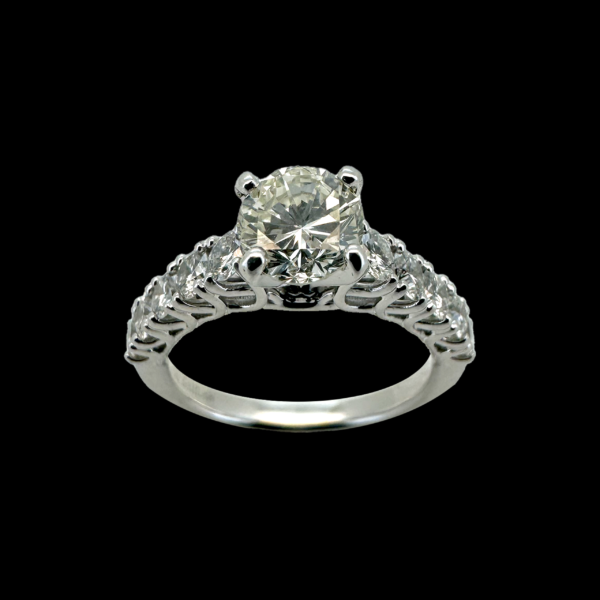 BAGUE SOLITAIRE GAHLAN OR BLANC 750 SERTIE DIAMANT 0,96 Carats