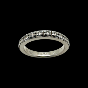 BAGUE TOUR COMPLET EN OR GRIS 18K SERTIE DE 48 DIAMANTS BLANCS