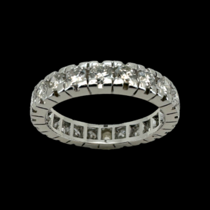 BAGUE TOUR COMPLET OR GRIS 18K SERTIE DE 22 DIAMANTS