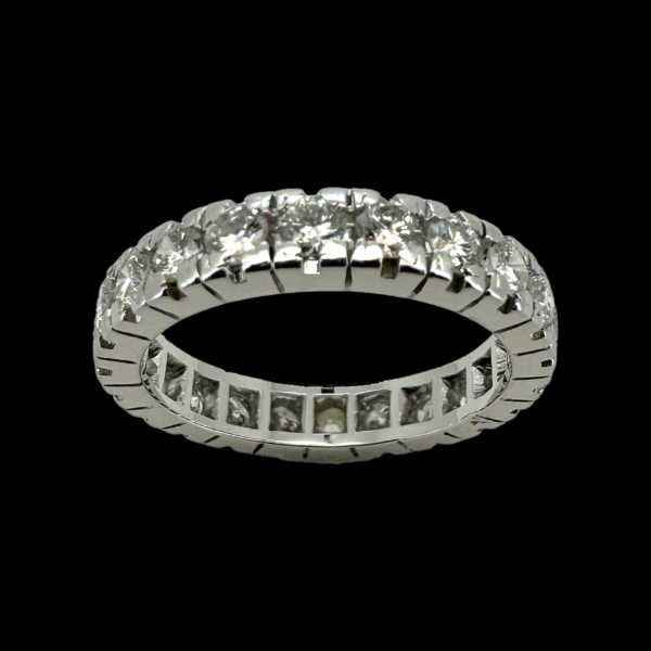 BAGUE TOUR COMPLET OR GRIS 18K SERTIE DE 22 DIAMANTS