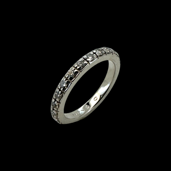 BAGUE TOUR COMPLET EN OR GRIS 18K SERTIE DE 48 DIAMANTS BLANCS – Image 2