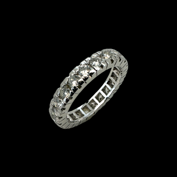 BAGUE TOUR COMPLET OR GRIS 18K SERTIE DE 22 DIAMANTS – Image 2