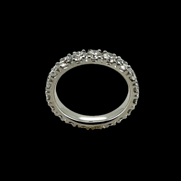 BAGUE TOUR COMPLET OR GRIS 18K SERTIE DE 19 DIAMANTS