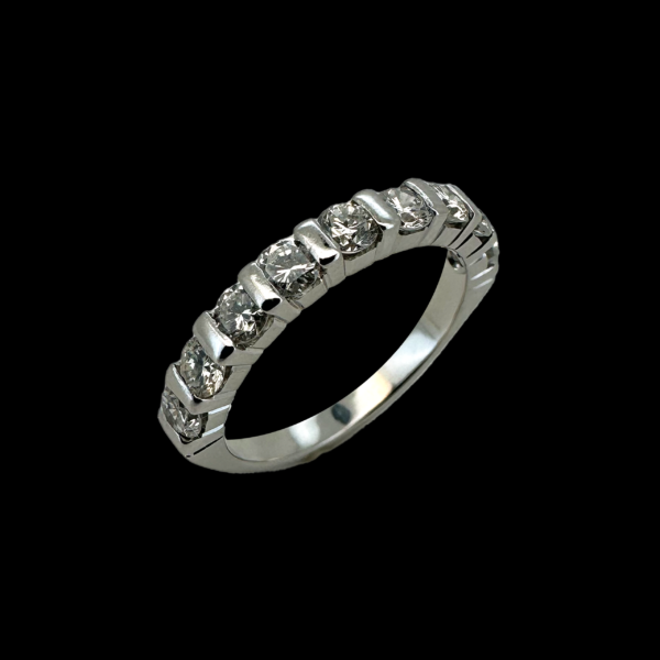 BAGUE DEMI-TOUR EN OR GRIS 750 - 9 DIAMANTS – Image 2