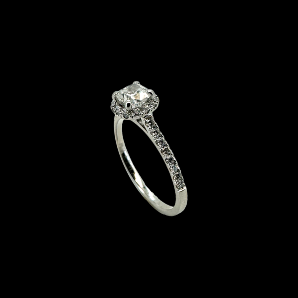 BAGUE SOLITAIRE MARTHAN LORAND EN OR GRIS 750 & DIAMANT 0,50CT. GIA – Image 3