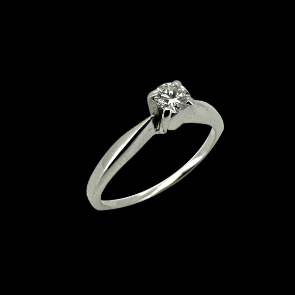 BAGUE SOLITAIRE CARL BUCHERER OR GRIS 750 & DIAMANT – Image 2