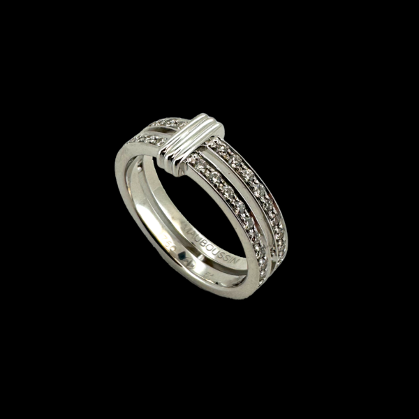 BAGUE MAUBOUSSIN ALLIANCE SUBTILE ETERNITÉ OR BLANC 750 ET DIAMANTS – Image 3