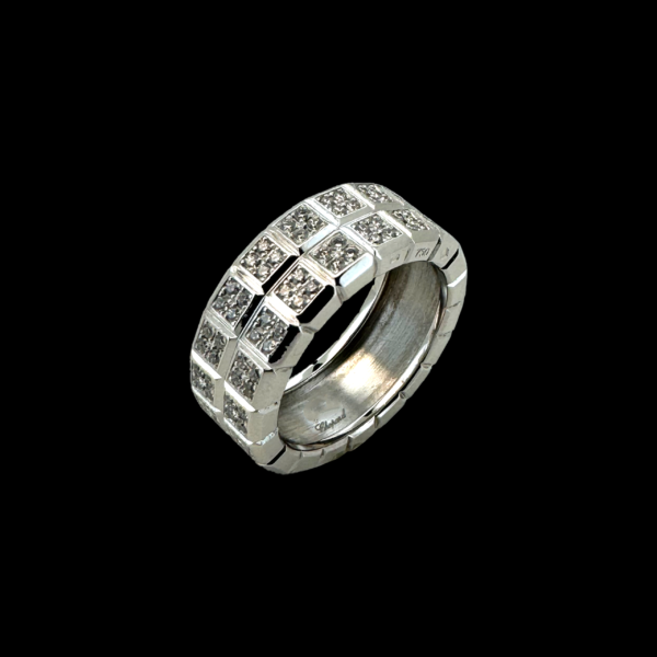 BAGUE CHOPARD ICE CUBE EN OR GRIS 750 SERTIE DE 152 DIAMANTS – Image 3