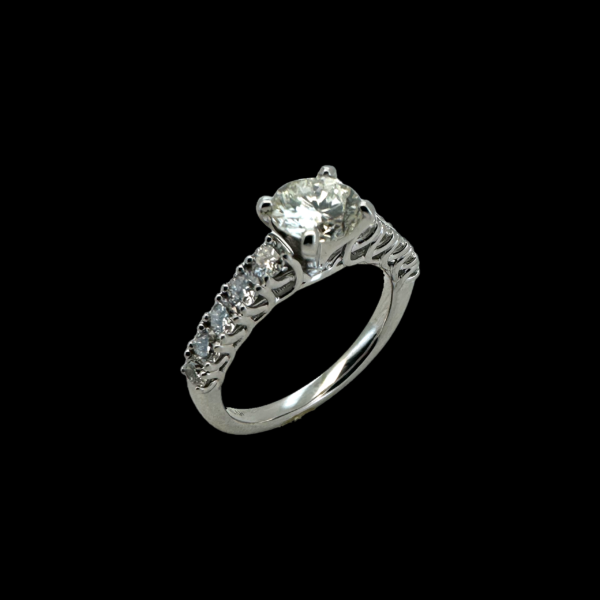 BAGUE SOLITAIRE GAHLAN OR BLANC 750 SERTIE DIAMANT 0,96 Carats – Image 3