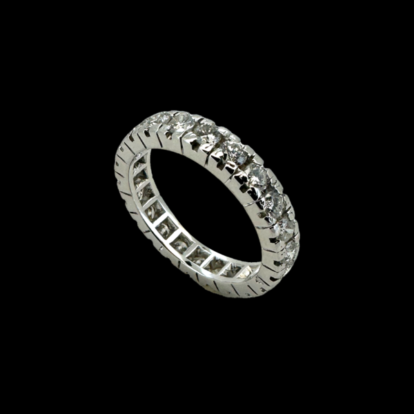BAGUE TOUR COMPLET OR GRIS 18K SERTIE DE 22 DIAMANTS – Image 3