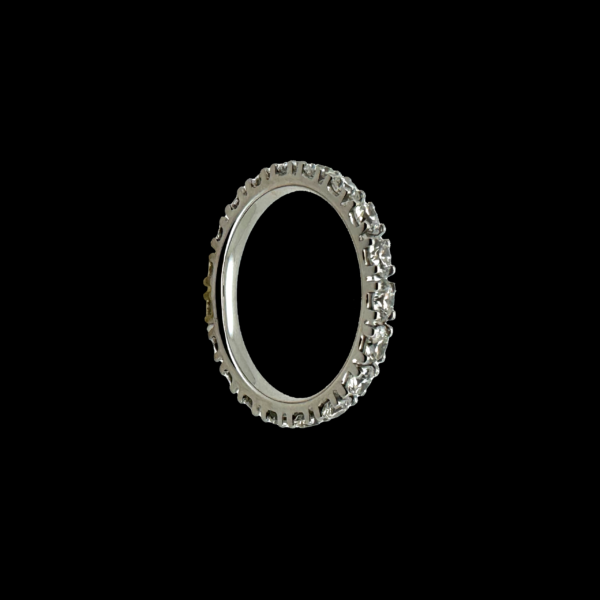 BAGUE TOUR COMPLET OR GRIS 18K SERTIE DE 19 DIAMANTS – Image 3