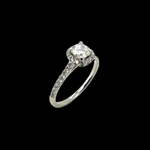 BAGUE SOLITAIRE MARTHAN LORAND EN OR GRIS 750 & DIAMANT 0,50CT. GIA – Image 4