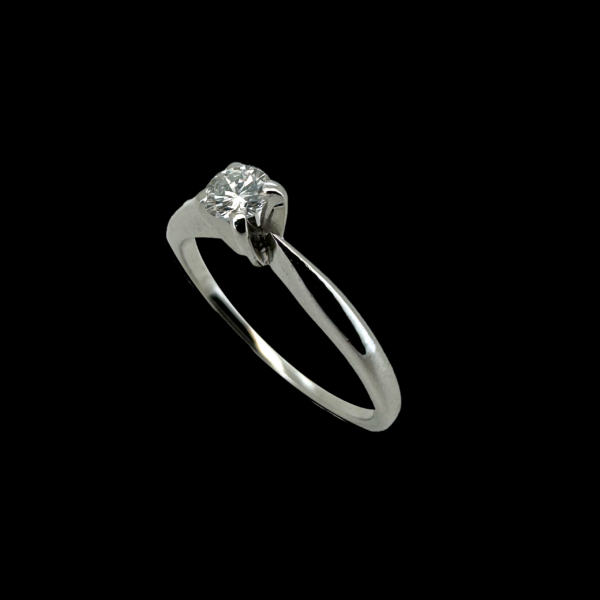 BAGUE SOLITAIRE CARL BUCHERER OR GRIS 750 & DIAMANT – Image 3