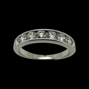 BAGUE DEMI-TOUR OR BLANC 8 DIAMANTS