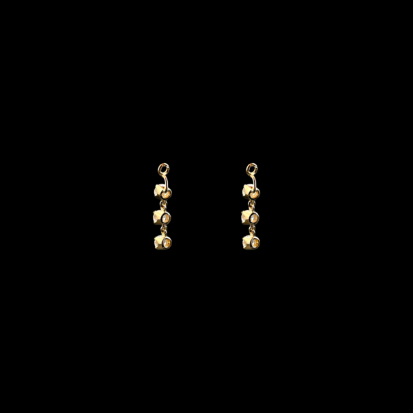 BOUCLES D'OREILLES RALLONGE POUR CLOUS EN OR JAUNE 750 ET 2,40Ct. DIAMANTS – Image 2