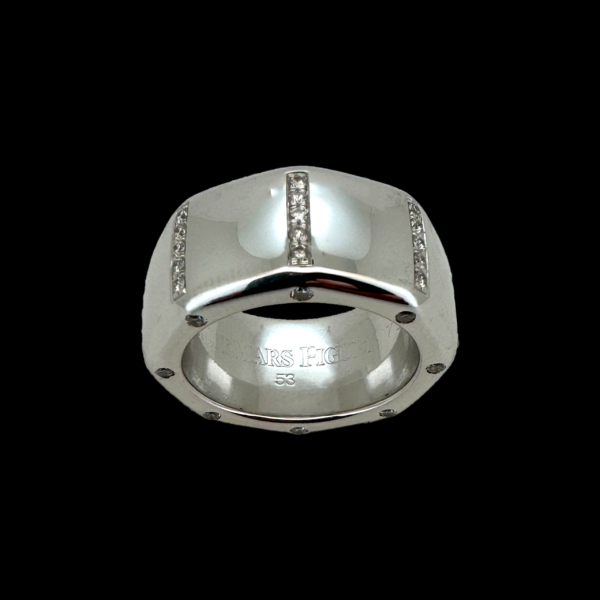 BAGUE AUDEMARS PIGUET ROYAL OAK EN OR GRIS 750 ET DIAMANTS