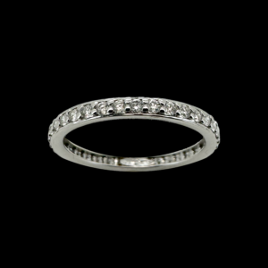 BAGUE TOUR COMPLET 18K OR GRIS SERTIE DE 36 DIAMANTS BLANC