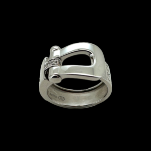 BAGUE FRED FORCE 10 EN OR GRIS 750 SERTIE DE 4 DIAMANTS BLANCS