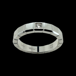 BAGUE CHOPARD ICE CUBE EN OR GRIS 750 ET DIAMANT