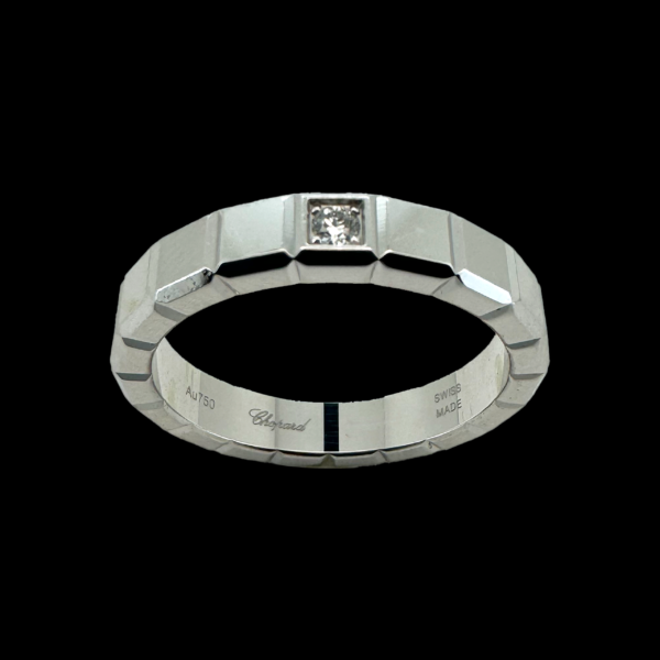 BAGUE CHOPARD ICE CUBE EN OR GRIS 750 ET DIAMANT